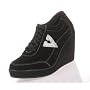 VOLATILE Womens Mania Platform Wedge Shoes Black Suede Black/Silver