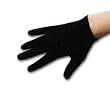 Black Velvet Elastic Wrist Shortie Gloves, Cuff Ends at Wrist Bone