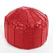 Faux Leather Moroccan Footstool/Pouffe, Red