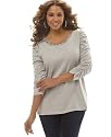 INC International Concepts Plus Size Sweater, Elbow Sleeve Studded Trim