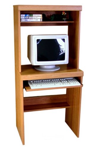 RUSH Computer Desk w / Hutch, Fashion, Honey finish, 53H x 24W x 26.5D