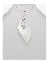 Shell Pendant Necklace In 92.5 Sterling Silver