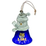 Pack of 3 NCAA LSU Tigers Snowman Bell Christmas Ornaments 2.5"
