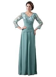 Plus Size Chiffon Lace Long Sleeves Mother-of-the-Bride Dress/Prom Dress 