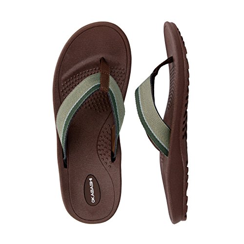 Okabashi Men's Canvas Indigo Classic Flip Flop Sandal Shoes