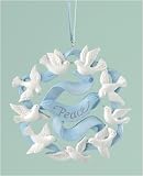 Blue Ribbon Circle Of Doves Peace Christmas Ornament #39165