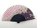 Japanese Silk Handheld Fan, Purple Flowers HF109