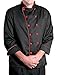 KNG Men's Executive Chef Coat with Contrast Black with Red Accent, XL
