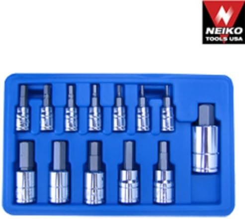 Neiko 13 Pcs Hexagon Bit Socket Set Metric Sockets