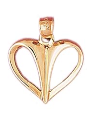 Dazzlers Solid 14k Gold Floating Heart Charm Pendant Available in three colors from jewelsberry (weights: 1.8 grams only)