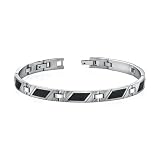 Classic Mens Stainless Steel Striped Bracelet