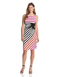 London Times Womens Matte Jersey Stripe Dress