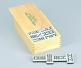 Jumbo D-9 Black/White, Color, Spinner In Wooden Box - Dominoes Double 9