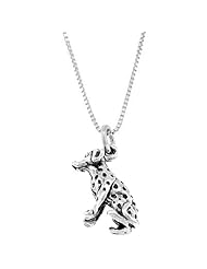 Sterling Silver Three Dimensional Dalmatian Dog Necklace