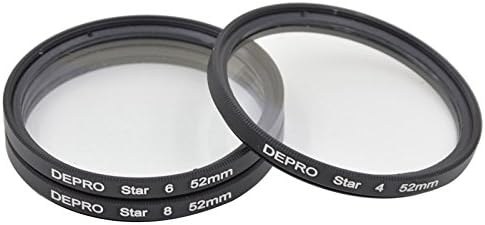 DEPRO 52mm Star Cross +4 +6 +8 Point Star Filter Twinkle Effect For Canon 450D 500D 550D 600D 1100D 1200D Nikon D3100 D3200 D3300 D5200 D5300 Digital SLR Camera Lens 52mm Kit