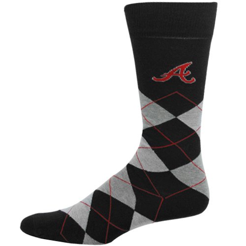 Atlanta Braves Black Argyle Dress Socks