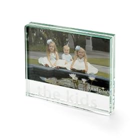 Mud Pie Memories Photo Frame, Glass Block with Sandblasted Detail, The Kids