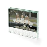 Mud Pie Memories Photo Frame, Glass Block with Sandblasted Detail, The Kids