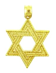 Jewish Gold Pendants - Yellow Gold Star of David Pendant