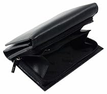Mano Damengeldb&ouml;rse aus Leder, schwarz