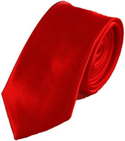 Soophen Polyester Polyester Men's Neckties Solid Neck Tie - Red