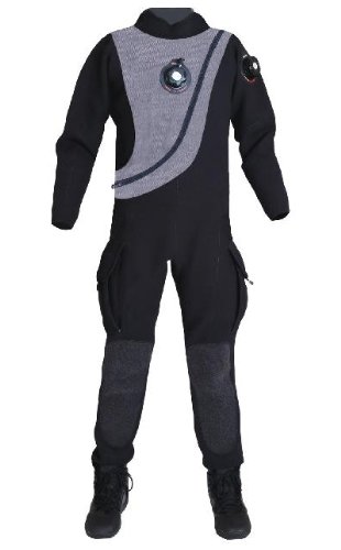 Pinnacle Black Ice Unisex, Dry Suit ~Plus FREE Pinnacle Merino Lined Zippered Drysuit hood, Suspenders, Inflator hose, Pinnacle Deluxe Drysuit Bag, FREE Shipping