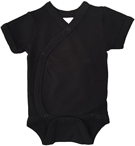 Short Sleeve Kimono Bodysuit (0-3 months, Black)