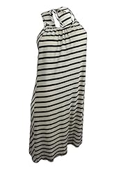Striped Print Cotton/Linen/Viscose  Dress