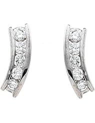 Pair of 14K White Gold Diamond Earrings - 1.10 Ct. -- LIFETIME WARRANTY