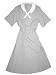Angelica Traditional Uniform Dress with Shawl Collar - Grey/White