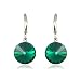 Dark Green Crystal Earrings Used Swarovski Crystals