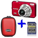eHome Bundle: Fuji JX530 red Digital Camera +4GB +Case (14MP 5x Optical Zoom 2.7 LCD)