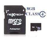 NeXXtech 8 GB Micro SD Secure Digital Card (Class 4) w/ Adapter