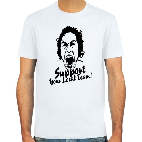T-Shirt “Support your local team” ::: Farbauswahl: skyblue, sand, weiß oder deepred ::: Größen: S-XL ::: Fußball-Kult