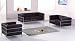 Elegant Modern Furnitue Le Corbusier Style Black Leather Sofa Loveseat Chair Set