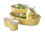 Review Metro 5143BT / Mayfair & Jackson Pretty Petals 6 Piece Butter Yellow Oval Ruffle Stoneware Set 5143BT