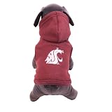 NCAA Washington State Cougars Polar Fleece Hooded Dog Jacket, Tiny