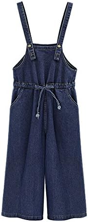 DAILISHA Womens Denim Bib Overall Wide Leg Jeans Jumpsuit (2XL)