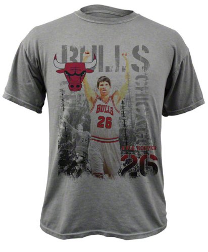 Kyle Korver Chicago Bulls Titanium Caged Player Soft Hand Pigment-Dyed Premium T-Shirt