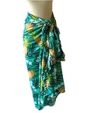 Hawaiian Plumeria & Pineapples Sarong Skirt Pareo Coverup