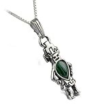 Hemis Kachina Sterling Silver and Malachite Pendant