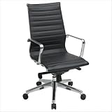 Deluxe Eco Leather Back and Seat High Back Managers Chair with Polished Aluminum Arms and Base