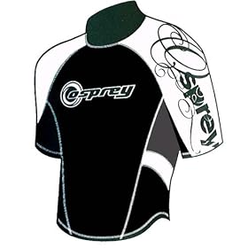 Mens OSX Osprey Wetsuit Rash Vest Black / White XL