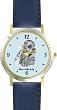 Cocker Spaniel - Adult (SC) Dog - WATCHBUDDY&reg; DESIGNER DELUXE TWO-TONE THEME WATCH - Arabic Numbers-AQUA MARINE STYLE - Pale Blue Dial with Blue Leather Strap-Women's Size-Small