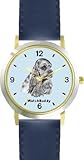 IMAGE OF Cocker Spaniel - Adult (SC) Dog - WATCHBUDDY® DESIGNER DELUXE TWO-TONE THEME WATCH - Arabic Numbers-AQUA MARINE STYLE - Pale Blue Dial with Blue Leather Strap-Children's Size-Small ( Boy's Size & Girl's Size )