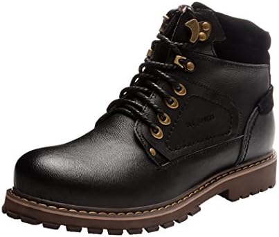 HTARCO Men's High-Top Fasion Patch Work Utility Shoes(6.5D(M)US,black)