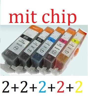 10x IP MG Druckerpatronen für Drucker Canon PIXMA Canon Pixma IP4850 IP4950 MG5120 MG5150 MG5250 MG6120 MG6150 MG8120 MG8150 IP 4850 MG 5120 MG 5150 MG 5250 MG 6120 MG 6150 MG 8120 MG 8150 iX 6550 MX885 iX6550 MX-885mit chip Tintenpatronen Tinten Patronen Ersetzt PGI525BK CLI526BK CLI526C CLI526M CLI526Y Tintetec®