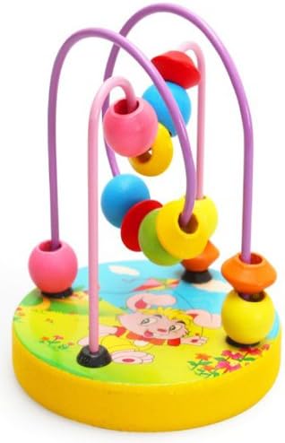 The children's favorite wooden Mini round bead!Printed with a cute cartoon rabbit!Children's educational toys! B16-02-01