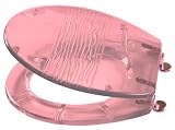 Puregadgets puregadgets the red-e pink faux glass bathroom wc luxury toilet seat jh915rd