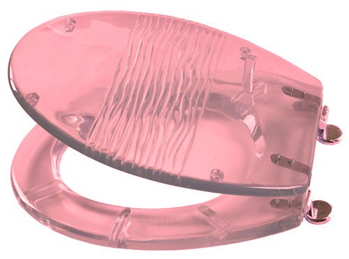 Puregadgets puregadgets the red-e pink faux glass bathroom wc luxury toilet seat jh915rd